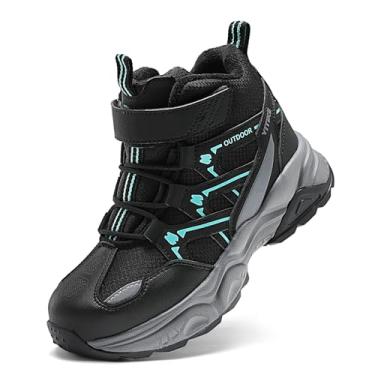 Imagem de JMFCHI Botas de caminhada infantis para meninos e meninas tênis de caminhada ao ar livre confortável antiderrapante para neve bota de caminhada bota de caminhada sola de fivela de aço antiderrapante