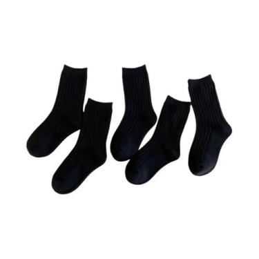 Imagem de Meias De Algodão Para Meninos E Meninas, 5 Pares, Respiráveis, Moda, Q