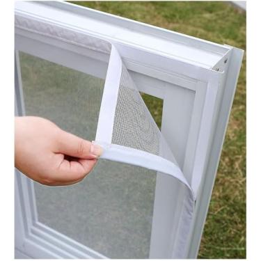 Imagem de Telas Mosquiteiras Para Janelas, Rede De Janela Autoadesiva Diy, Janela De Mosquiteiro, Malha De Janela Para Gatos, Rede Mosquiteira Sem Perfuração, Fáci, White Mesh White Frame, 60x80cm