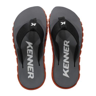 Imagem de Chinelo Masculino Kenner Megah 02 Preto/Laranja/Cinza