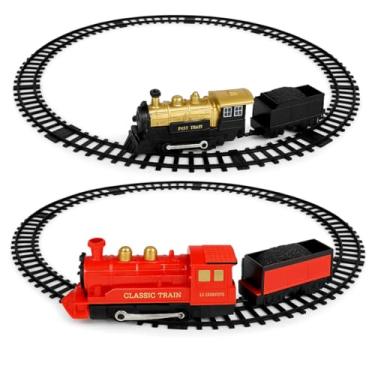 Imagem de Locomotiva Trem Grande Super Trilhos Brinquedo Infantil Solta Fumaça Premium