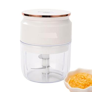 Imagem de Rrlihjgu Picador Elétrico De Alho,Processador De Legumes Com Carregamento USB | Picadora De Legumes Multifunções Para Cozinha - Para Casa Restaurante Festa Refeição De Bebé Salada Acampamento