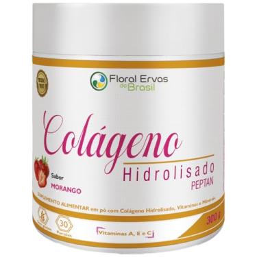 Imagem de Colágeno Hidrolisado em Pó 300g Sabor Morango - Floral Ervas