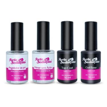Imagem de Kit Blindagem Completa Gel Base + Top Coat + Primer + Reg Ph - Arte Se