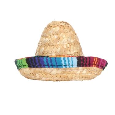 Imagem de Atyhao Pacote de 4 Mini Chapéus de Palha Sombrero Partido Mexicano para Role Play, Decorações e Uso Doméstico Com Aba Larga para Festas de Verão, Aniversários