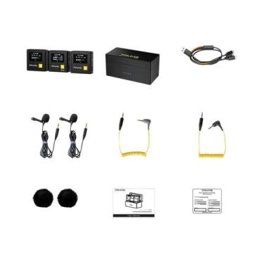 Imagem de Microfone De Lapela Sem Fio Duplo 2.4G iRAY DW20 pro Para Câmera iPhon