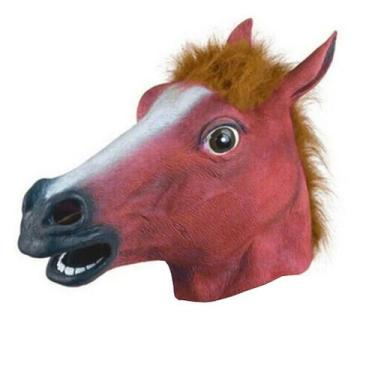 Imagem de Nova máscara de cabeça de cavalo látex estilo adereço brinquedos festa