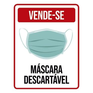 Imagem de Placa Cuide-Se Vende-Se Máscara Descartável 36X46