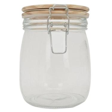 Imagem de Pote Hermetico de Vidro Mimo Style com Tampa de Madeira 750 ml