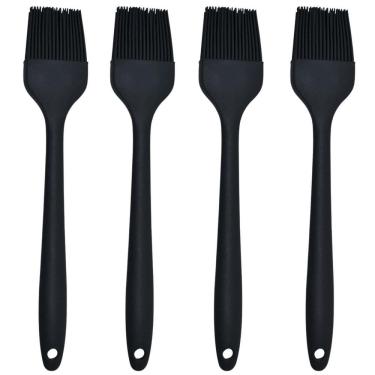 Imagem de Pincel Culinario De Silicone Preto Kit 04 Un