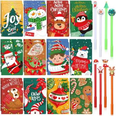Imagem de Mini notebook de Natal Tenceur 48 unidades com caneta esferográfica