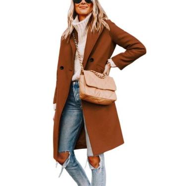 Imagem de Casaco feminino Hooever, lã de inverno, casual, lapela, casaco