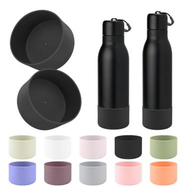 Imagem de BKBY 2 peças de bota de silicone compatíveis com Owala FreeSip Twist 680 g/510 g, capa inferior de manga protetora antiderrapante e antiarranhões para garrafa de água Owalaa FreeSip Twist