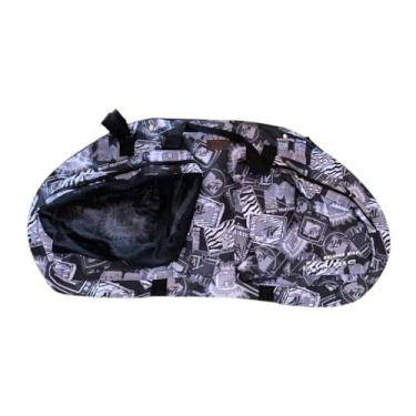 Imagem de KiBcsLic Bolsa de armazenamento para bicicleta de equilíbrio, estojo de transporte para patinetes infantis, capa dobrável de alto desempenho para bicicletas de, Preto Branco