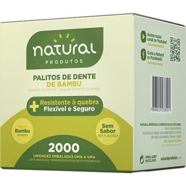 Imagem de 24.000 Palito De Dente Bambu Embalado Individual Sachê - Natural