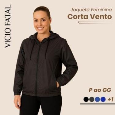 Imagem de Jaqueta Corta Vento Feminina Impermeável Agasalho com Capuz Premium Liso Leve Treino e Academia-Feminino