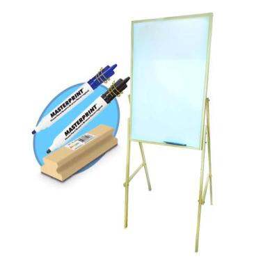 Imagem de Kit flip chart quadro branco 60x90 + apagador + 2 canetas - CARIMBRÁS
