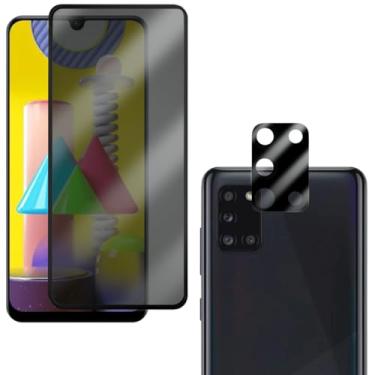Imagem de Película de Vidro Anti Espião 3D para Galaxy M31, Proteção Total da Tela, 9H, com Película Protetora de Câmera