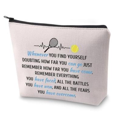 Imagem de Bolsa de maquiagem para amantes de tenistas com zíper, bolsa de cosméticos para mãe de tênis, presente de agradecimento ao treinador de tênis (LCS-Tennis), WHE-Tennis, Bolsa de maquiagem