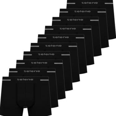 Imagem de Kit 10 Cuecas Boxer Selene Masculina Poliamida Box Sem Costura Atacado