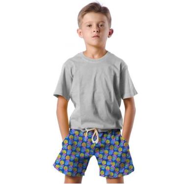 Imagem de Shorts Infantil Bermuda Calção Praia Verão Personagem Brisa Vibes 326 