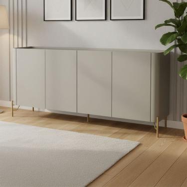 Imagem de Balcão Buffet para Sala de Estar 180cm Porta Lisa 100% Mdf com Pés em Metal Bend Grigio...