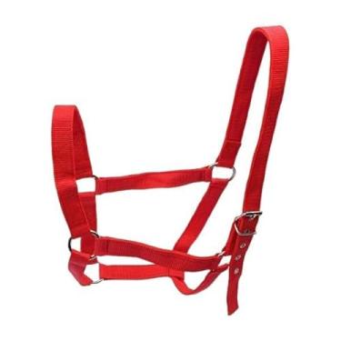 Imagem de Pegciuho Cabresto para Cavalo, Corda Guia Leve para Trabalho No Chão, Ao Desgaste para Competições em Campo E Treinamento Na Fazenda, vermelho