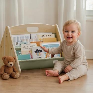 Imagem de Estante decorativa para crianças e crianças – linda prateleira Montessori para exibir todos os livros para o seu pequeno – o organizador perfeito para o quarto do seu bebê/menino e como decoração de