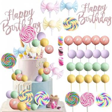 Imagem de Decoração de bolo Candyland Cupcake Toppers Lollipop - LAST HOE DOWN