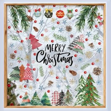 Imagem de Andiker 9 folhas de adesivos de janela de Natal, adesivos de janela de árvore de Natal de PVC adesivos de janela dupla face decoração requintada para porta de vidro de janela