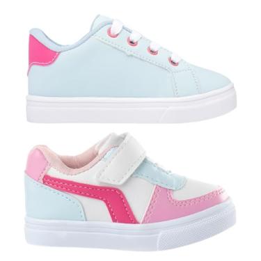Imagem de Combo Infantil Feminino 2 Pares Tenis Casual Menina My Funfy Kids 3127A (Azul, BR, Criança de 1 a 3 anos, Numérico, 24)