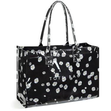 Imagem de Bolsa feminina KALIDI PVC papel kraft para trabalho com alça superior, Margarida, Large