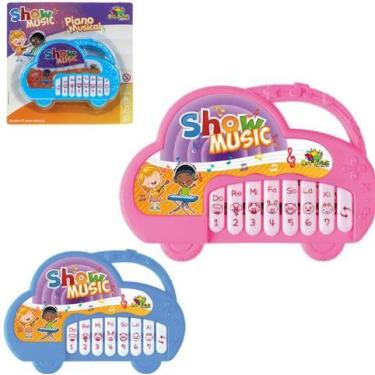 Imagem de Teclado Infantil Musical Piano Bebê Show Music Diversão Rosa e Azul - 