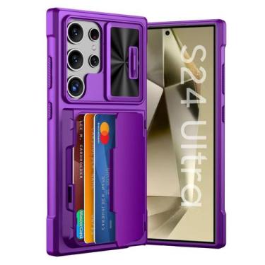 Imagem de Capa tipo carteira GooseBox Galaxy S24 Ultra 6,8" roxa RFID