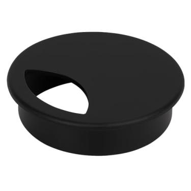 Imagem de Kit 2 Passa Fios de Mesa 50 mm – Organizador de Cabos em Plástico ABS – Preto – Ideal para Escritórios, Computadores e Móveis Planejados