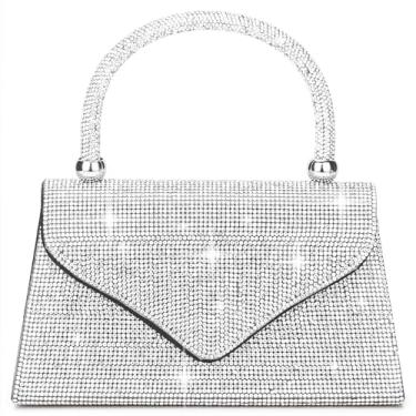 Imagem de Davmrio Bolsa feminina para noite bolsa clutch bolsa feminina strass glitter bolsas pequenas festa casamento formatura, Preto