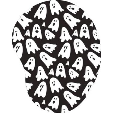 Imagem de Mouse Pad Ergonômico Gota Arte Fantasmas Halloween Estampado Preto