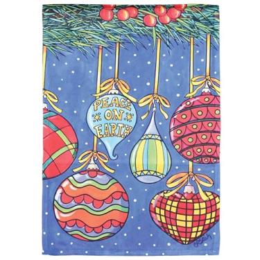 Imagem de Dicksons Bandeira de jardim de Natal, decoração de férias ao ar livre, faixa de quintal sazonal dupla face padrão 33 x 45 cm enfeites de poliéster Peace on Earth