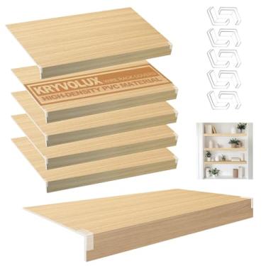 Imagem de Kryvolux 5 capas para rack de arame, 61 x 30,5 x 7,6 cm, capa de prateleira de despensa de PVC, 0,8 cm de espessura, removível para armário, prateleira, decoração, cozinha, banheiro, escritório (cor