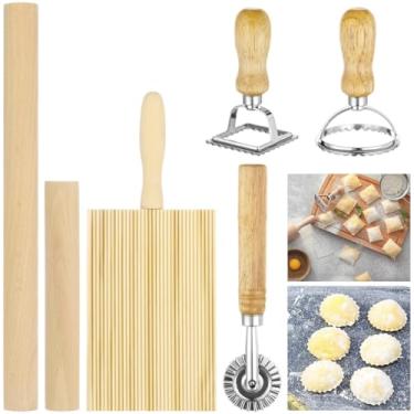 Imagem de Inclui rolos para utensílios de cozinha, ferramentas de corte de nhoque para rolar ravioli, conjunto de suprimentos para bolinhos de massa Wonton, seladores de rolos, 6 peças feitas à mão para