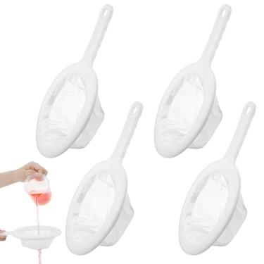 Imagem de 4 peças de coador de malha de nylon ultrafino de cozinha (100/200/400) peneira de salmoura, rede de camarão, rede de peixe, peneira de aquário reutilizável de grau alimentício, filtro fino, coador de