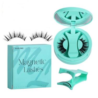 Imagem de Cílios Falsos com Aderência Magnética em Caixa Integrada - Sem Cola Vestuário Rápido Fácil para Iniciantes Anti-Alérgico Fixação Segura Maquiagem de Olhos Longa Duração Armazenamento Protege os Estend