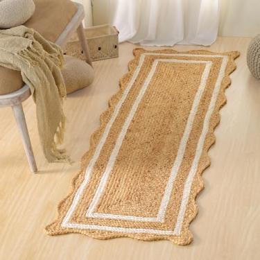 Imagem de VEVARA HOMES Tapete de juta natural Wave – Tapete trançado à mão para corredor e entrada, decoração ecológica, 6 x 1,8 m