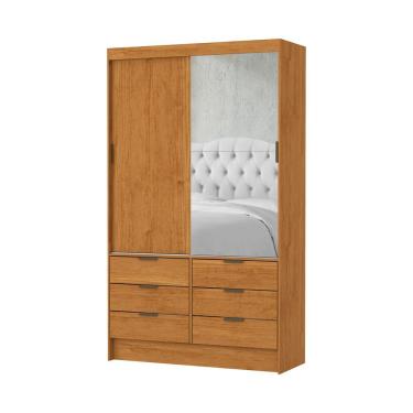Imagem de Guarda Roupa Sevilha Plus 2 Portas De Correr Com Espelho Carioca Moveis Cinamomo