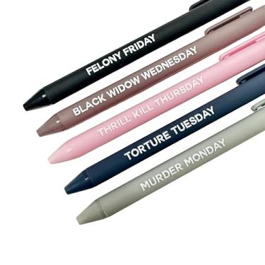 Imagem de virsomier Conjunto de canetas esferográficas engraçadas, com advogados hilários e provérbios criminais, presentes perfeitos para advogados, estudantes de direito e fãs de crimes reais, presentes de