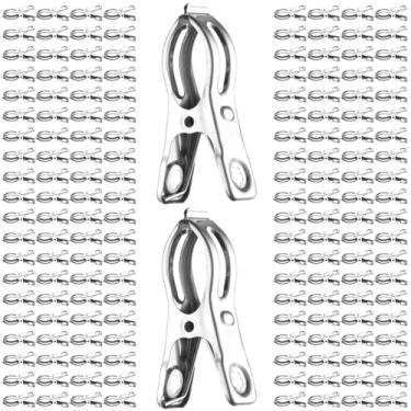 Imagem de Clipes de jardim resistentes de aço inoxidável 160, grampos à prova de vento de 6 cm para rede de plantas, toalhas, roupas, resistentes à ferrugem com forte aderência