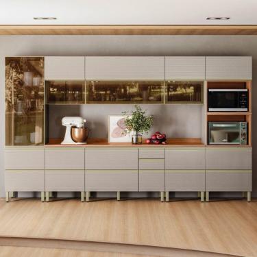 Imagem de Cozinha Completa 8 Peças 100% Mdf Proença Nogueira-nude Prime