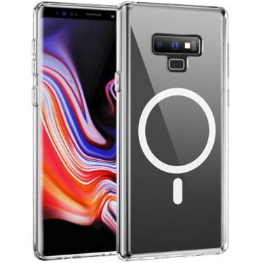 Imagem de Pemuyak Capa para Samsung Galaxy Note 9 versão 2018 de 6,4 polegadas, capa protetora magnética transparente antiamarelamento de grau militar à prova de choque à prova de quedas Funda para Galaxy Note