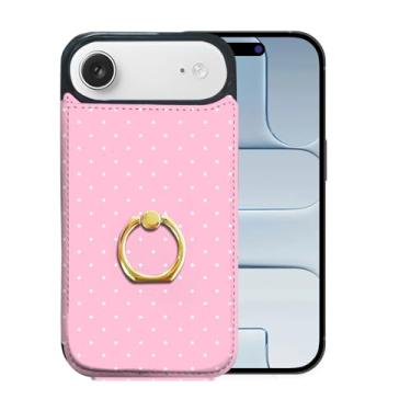 Imagem de Lyforaz Capa carteira compatível com iPhone 17 Air com suporte para cartão, anel de dedo de rotação de 360°, bloqueio RFID, botões duplos protetores à prova de choque para ip17 Air 6,5 polegadas