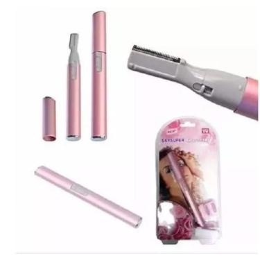 Imagem de Depilador Feminino Portatil Aparador De Pelos Facial Para Rosto E Corpo Caneta Rosa